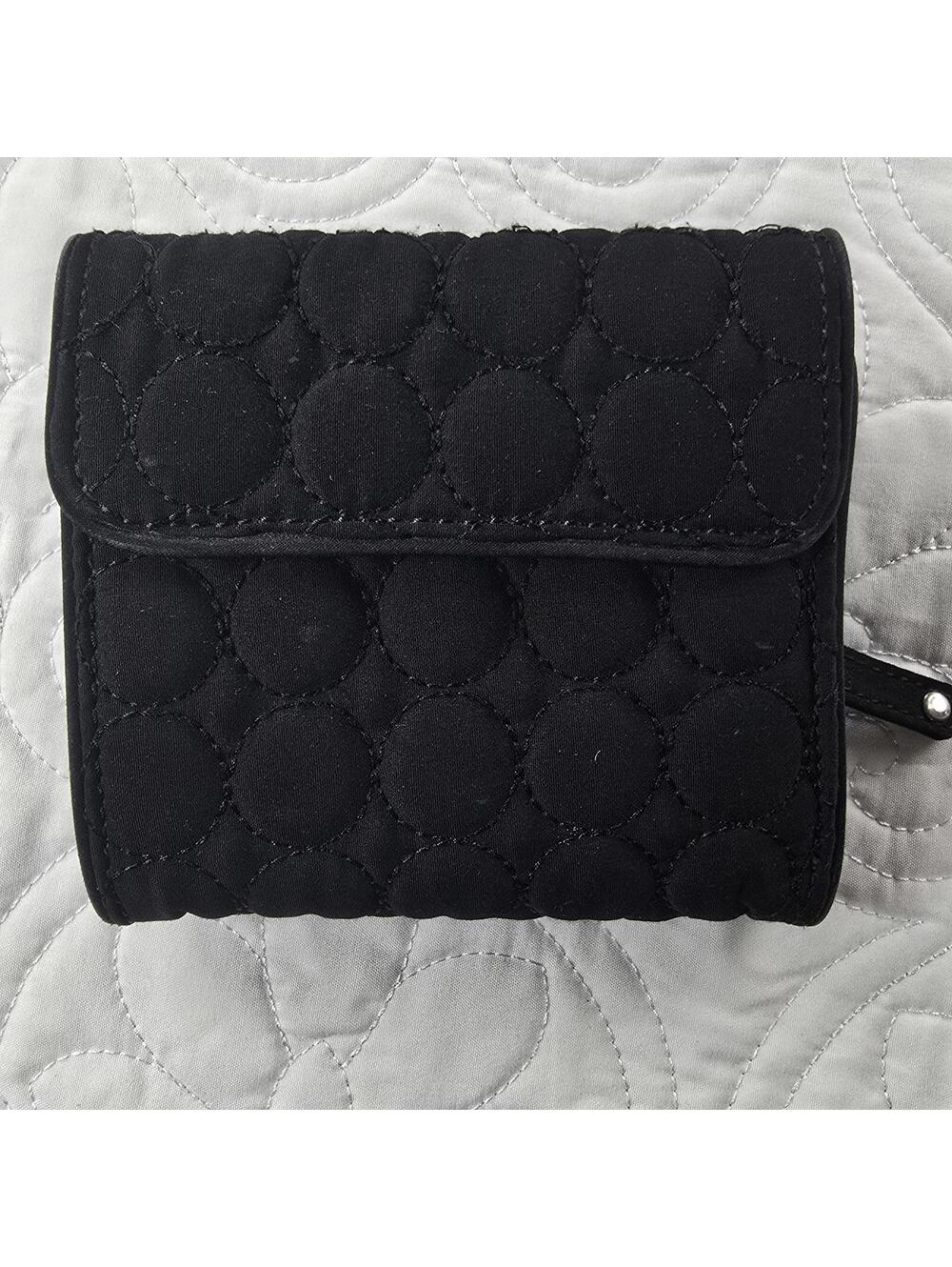 Vera Bradley Black Quilted Wallet with Floral Interior - Picture 4 of 4